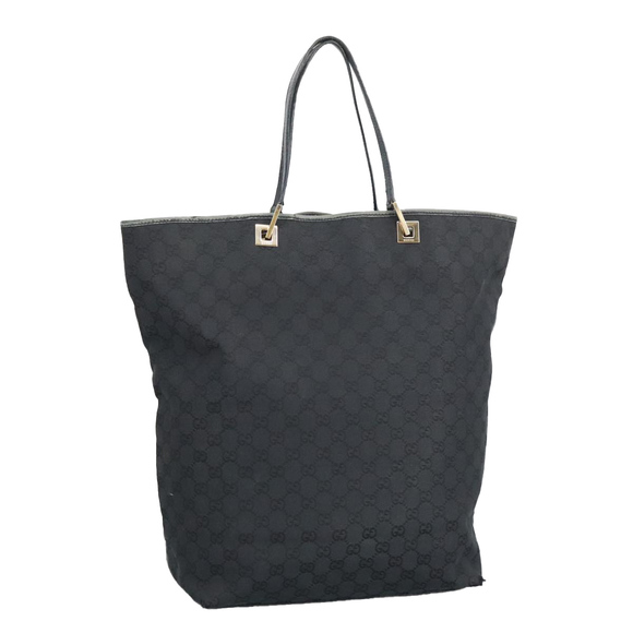 GUCCI GG Canvas Tote Bag Black Gold 002 1097 2404 Auth 97577 - Picture 1 of 16